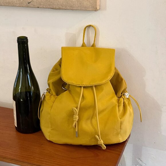 Plaid Drawstring Closure Backpack Bag - Picture 3 of 9